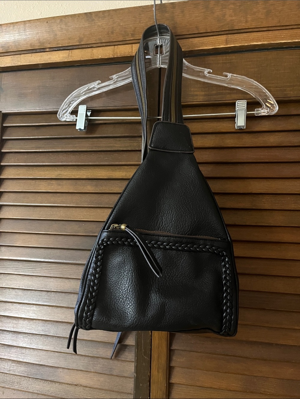 Leather Braided Sling Backpack
